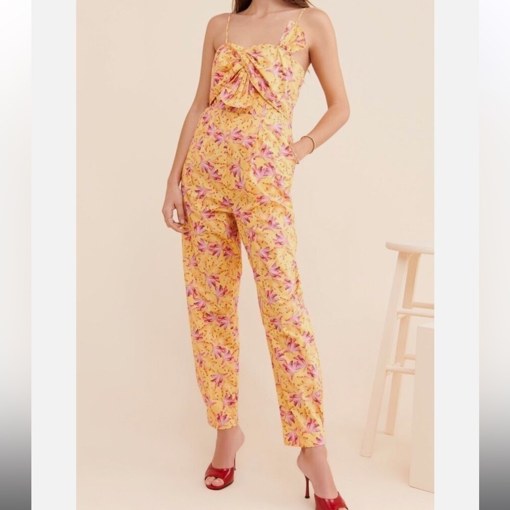 Farm Rio Banana Floral Jumpsuit 100% Cotton Size Small S Anthropologie New Nwot